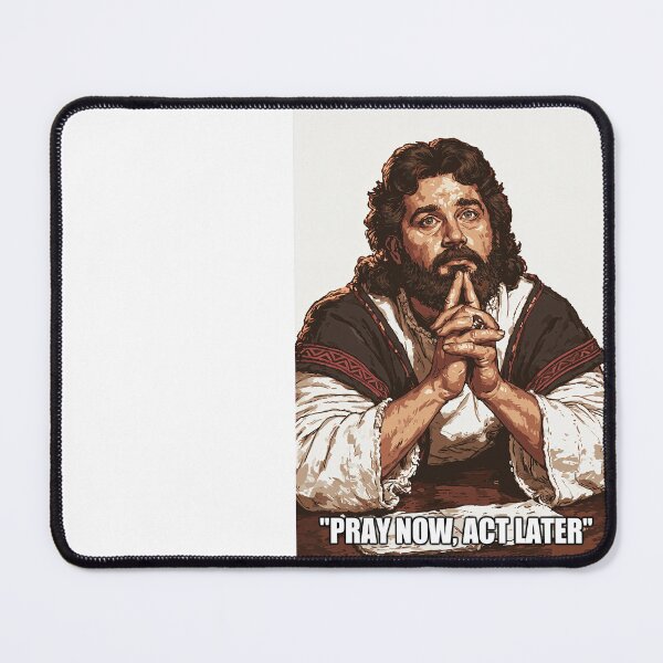 Item preview, Pray Now Act Later Jesus Classic Portrait designed and sold by Piotrek0001.