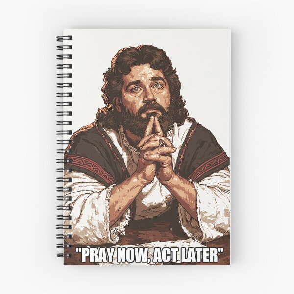 Item preview, Pray Now Act Later Jesus Classic Portrait designed and sold by Piotrek0001.