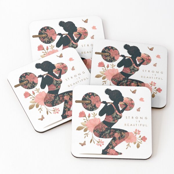 Item preview, Strong Is Beautiful Floral Fitness Woman designed and sold by Mrokar.