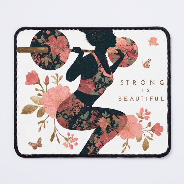 Item preview, Strong Is Beautiful Floral Fitness Woman designed and sold by Mrokar.