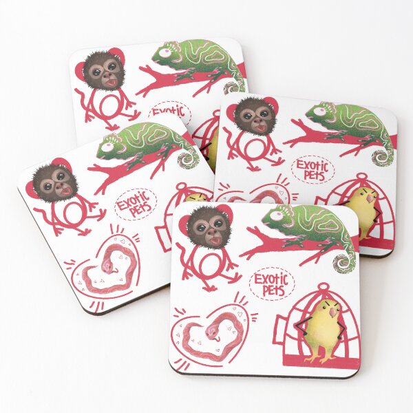 Item preview, Funny Exotic Pets Cute Cartoon Animals Set designed and sold by Pryhozha.