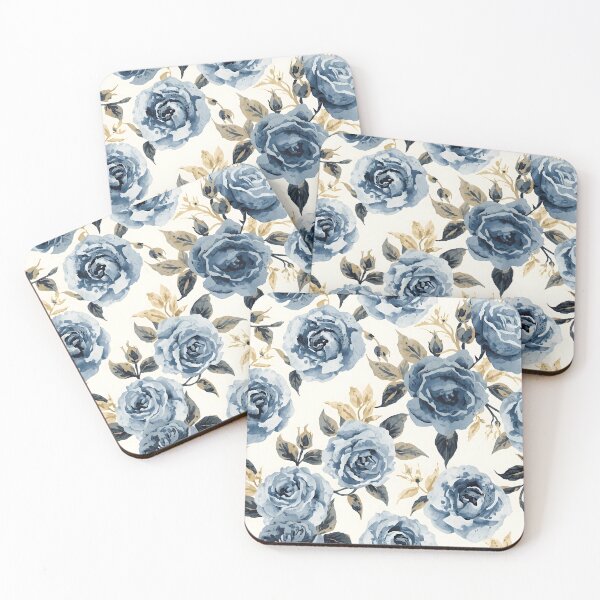 Item preview, Blue and white rose pattern  designed and sold by uunaa.