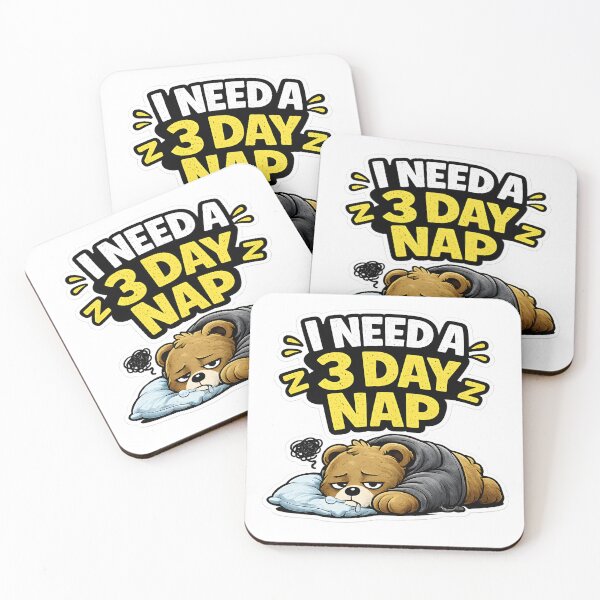 Item preview, I Need A 3 Day Nap Funny Bear Sticker Cute Lazy Tired Meme Sleep Mood designed and sold by TheLazyVibe.