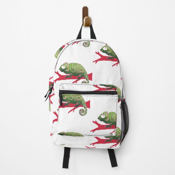 Item preview, Psychedelic Green Chameleon on Red Branch designed and sold by Pryhozha.