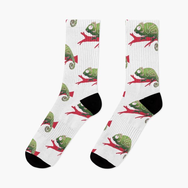 Item preview, Psychedelic Green Chameleon on Red Branch designed and sold by Pryhozha.
