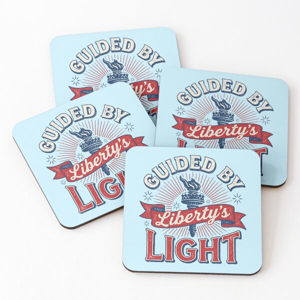 Item preview, Guided by Libertys Light Vintage USA 250th Anniversary Patriotic Torch 4th of July Design designed and sold by Cozy-Old-Pub.