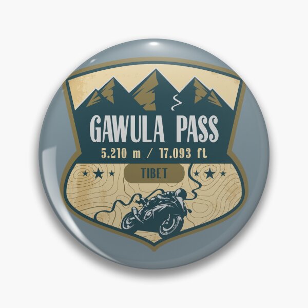 Artikelvorschau, Gawula Pass Himalaya Tibet China Biker Abzeichen entworfen und verkauft von CynthiaGraphics.