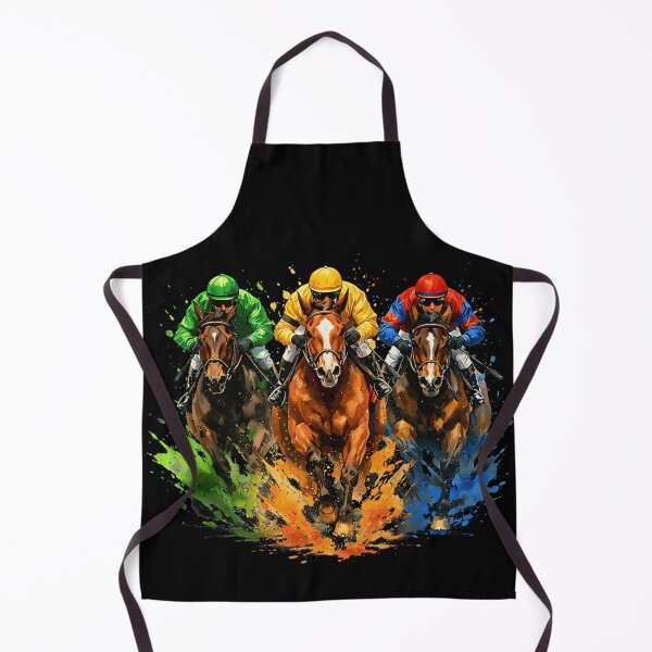 Item preview, Dynamic Horse Racing Splash Art Jockeys Speeding Toward Finish Line designed and sold by Daisy Grimes.