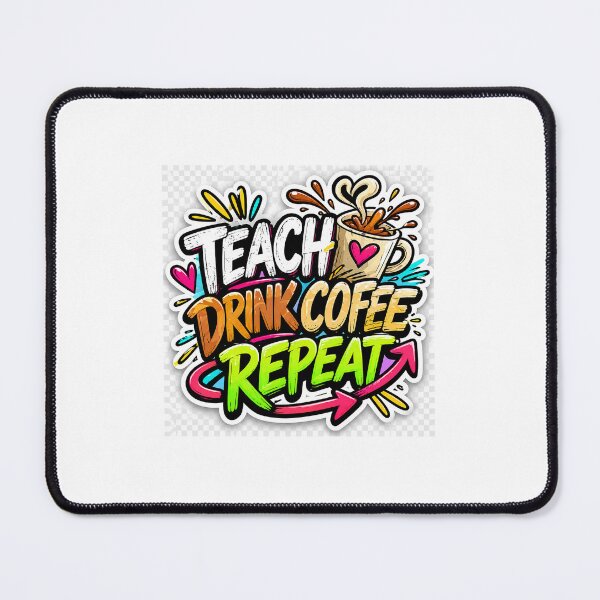 Item preview, Teach Drink Coffee Repeat Funny Teacher Sticker | Coffee Lover Classroom Humor Design designed and sold by Petringo.