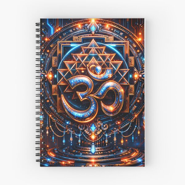 Item preview, Om & Yantra Sri Yantra — Hindu God Art | Cyberpunk designed and sold by CosmicLotusArt.