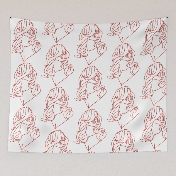 Item preview, portrait of a woman (red) designed and sold by Lagueny.
