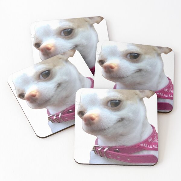 Item preview, White Chihuahua puppy with suspicious look Meme designed and sold by NF Designs Studio DTF.