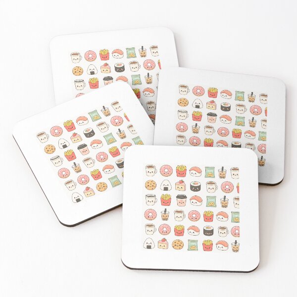 Item preview, Cute Kawaii Food Pattern T-shirt  designed and sold by TheGiggleGrid.