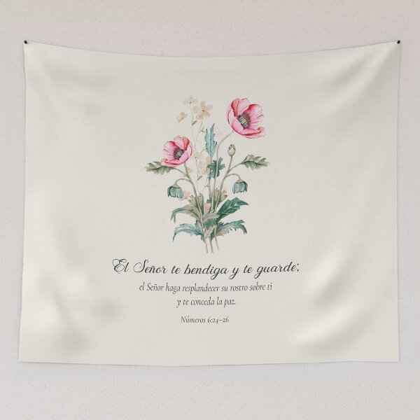 Item preview, Números 6:24–26 – El Señor te bendiga y te guarde | Bendición Bíblica Floral | Regalo Cristiano designed and sold by latiendadearyam.