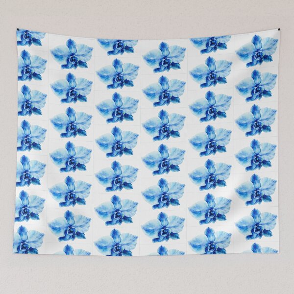 Item preview, Blue orchid flower watercolor painting designed and sold by Katenaz.
