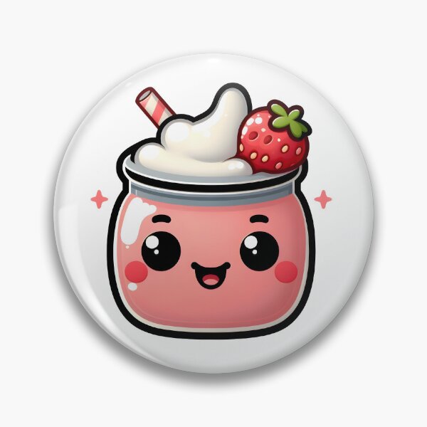 Item preview, Cute Strawberry Smoothie – Adorable Kawaii Drink Illustration designed and sold by BobaBunny76.