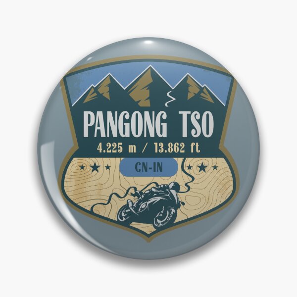 Item preview, Pangong Tso Himalaya India Biker Badge designed and sold by CynthiaGraphics.
