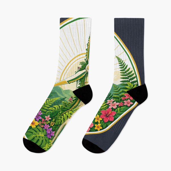 Item preview, Tropical Solarpunk Wind Turbine Floral Garden designed and sold by rygenr8.