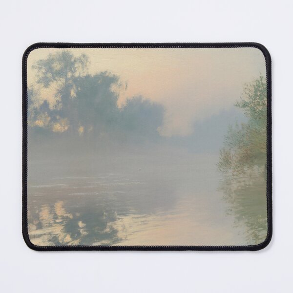 Item preview, Misty River Landscape Art – Monet Inspired Impressionist Morning Wall Print designed and sold by Tamas Das.
