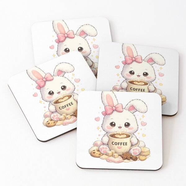 Item preview, Bunny Coffee Cute Kawaii Rabbit Cozy Coffee Lover Design designed and sold by Cute-Corne.