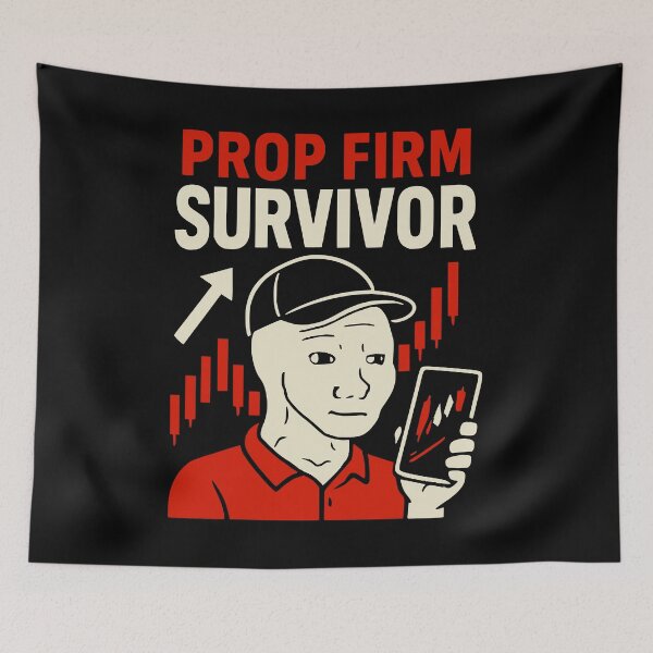 Item preview, Prop Firm Survivor - Funded Trader Challenge Forex Design designed and sold by Riskt8ker Shop.