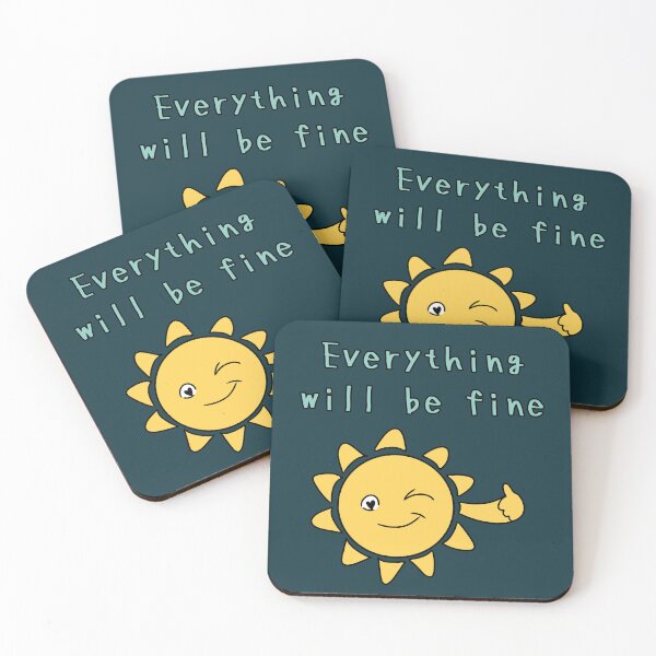 Item preview, Everything will be fine Motivational Quote with Cute Sun designed and sold by HugSomeNettles.