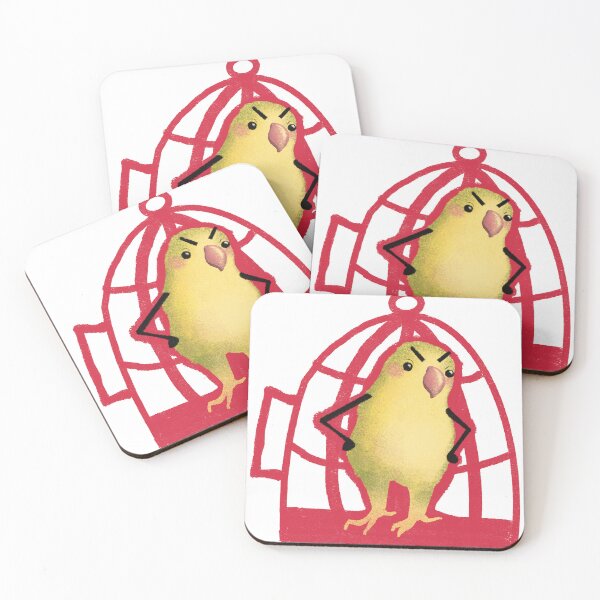 Item preview, Angry Cute Bird in Red Cage Illustration designed and sold by Pryhozha.