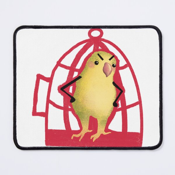 Item preview, Angry Cute Bird in Red Cage Illustration designed and sold by Pryhozha.