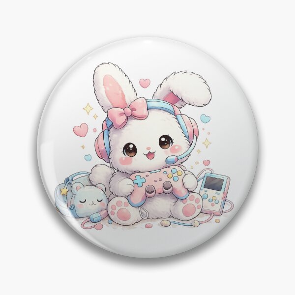 Artikelvorschau, Niedliches Gamer-Hase-Pastelldesign im Kawaii-Stil entworfen und verkauft von Cute-Corne.