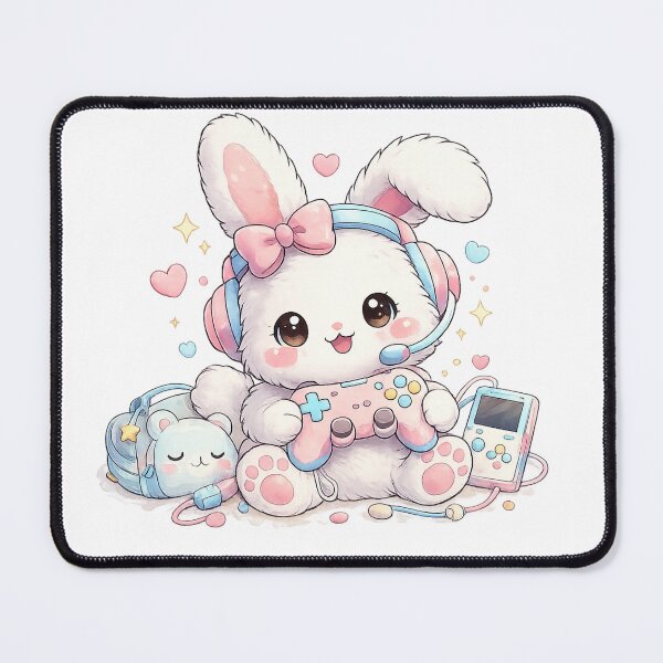 Artikelvorschau, Niedliches Gamer-Hase-Pastelldesign im Kawaii-Stil entworfen und verkauft von Cute-Corne.