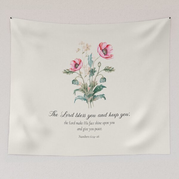 Item preview, Numbers 6:24–26 – The Lord Bless You and Keep You | Floral Christian Blessing | Scripture Gift designed and sold by latiendadearyam.