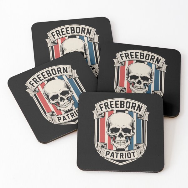 Item preview, Freeborn Patriot Rugged Skull Shield Emblem designed and sold by OldGloryForge.