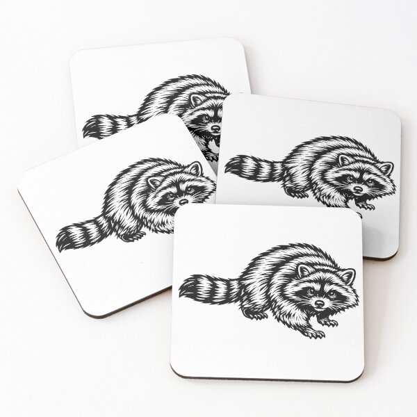 Item preview, Raccoon - Bold Line Realistic Illustration designed and sold by Minimalisticaly.