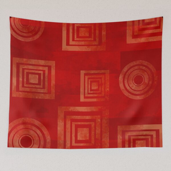 Item preview, Geometric Red Squares and Circles designed and sold by Andrew  Hitchen.