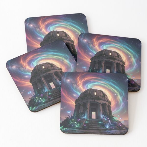 Item preview, Ancient Fantasy Temple under Cosmic Lights with Mystical Atmosphere and Dreamlike Energy designed and sold by FotoworldEdel.
