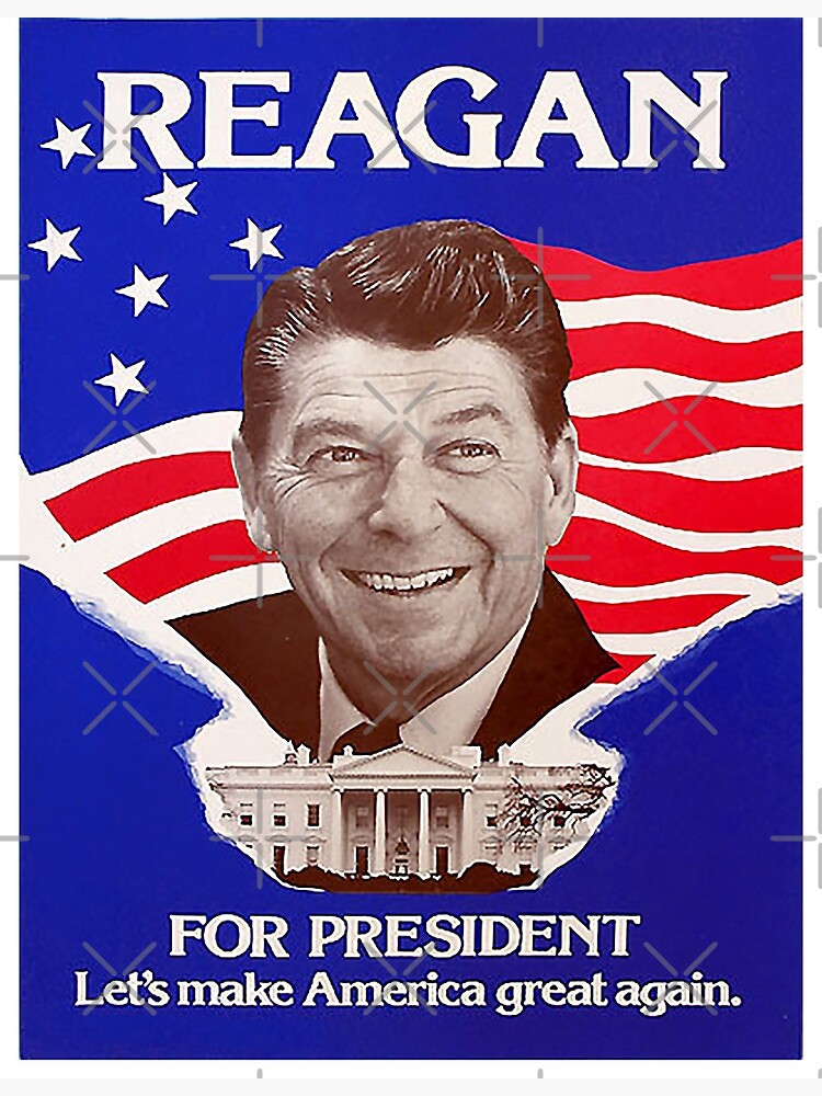 Discover Reagan Bush '84 Retro Logo Red White Blue Election Ronald George 1984 84 Premium Matte Vertical Poster
