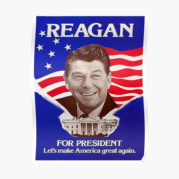 Reagan Bush '84 Retro Logo Red White Blue Election Ronald George 1984 84 Poster