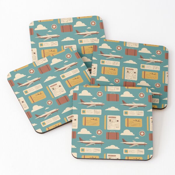 Item preview, Mid Century Airline Travel Pattern – Retro Aviation Seamless Design designed and sold by Tamas Das.