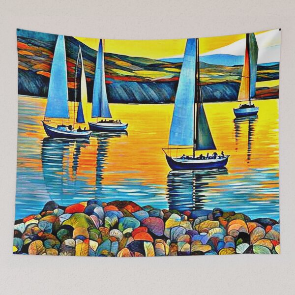 Item preview, Yachts by rocks designed and sold by George Hutton Hunter.