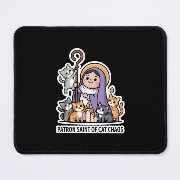 Item preview, Patron Saint of Cat Chaos Cute St. Gertrude Funny Cat Design designed and sold by Lina Caro.
