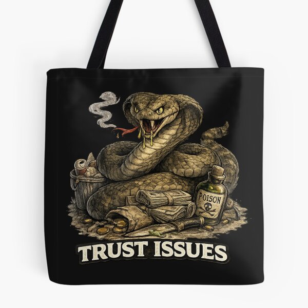 Item preview, Trust Issues Snake – Tiny Villains Series Funny Evil Snake designed and sold by MoodMinistry.