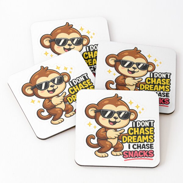 Item preview, Funny Monkey Snack Lover Sticker | I Don’t Chase Dreams I Chase Snacks designed and sold by Jyotisima8929.