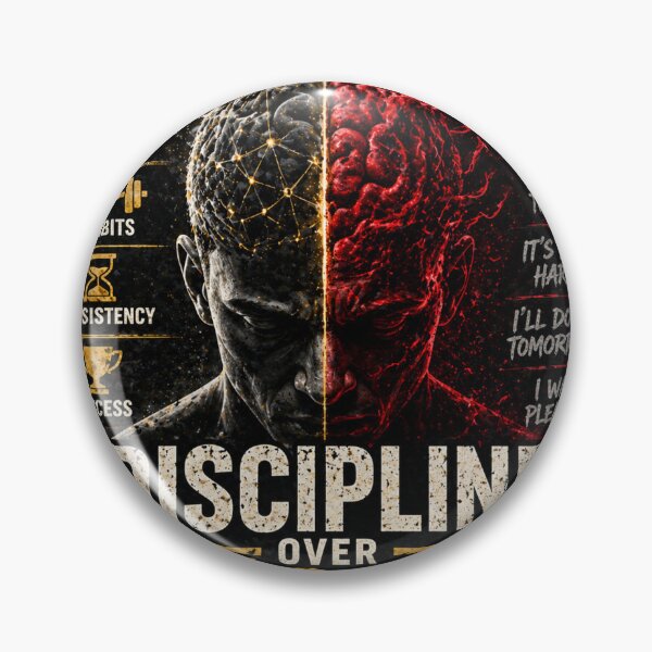 Item preview, Discipline Over Mood – Control Your Mind | Mental Toughness Motivational Sticker designed and sold by Wander Pop Studio.