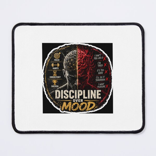 Item preview, Discipline Over Mood – Control Your Mind | Mental Toughness Motivational Sticker designed and sold by Wander Pop Studio.