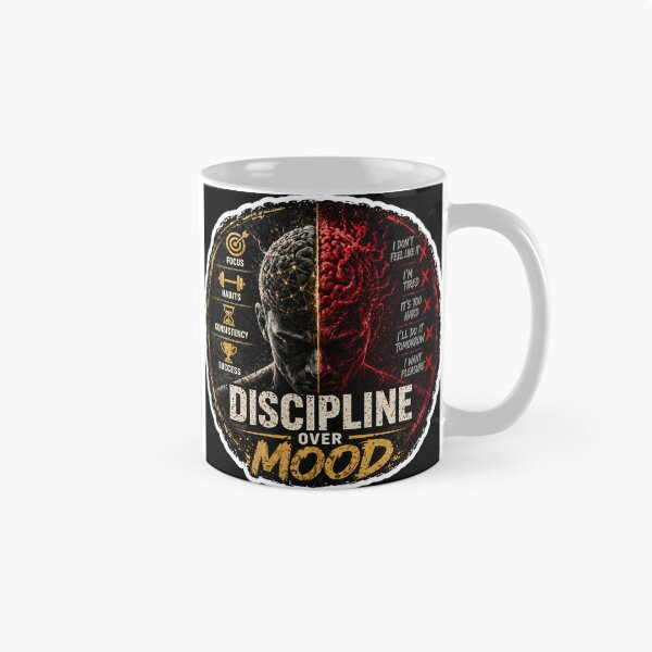 Item preview, Discipline Over Mood – Control Your Mind | Mental Toughness Motivational Sticker designed and sold by Wander Pop Studio.