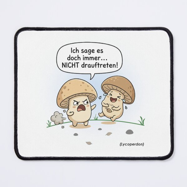 Item preview, Don't step on it – cheeky mushroom illustration designed and sold by Herzbaumatelier.