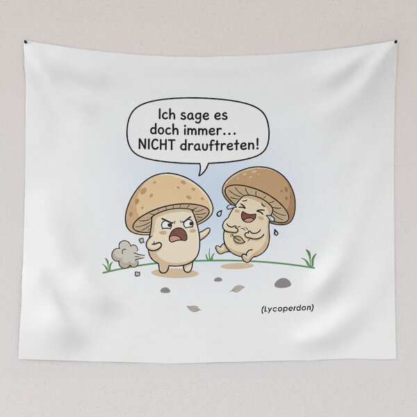 Item preview, Don't step on it – cheeky mushroom illustration designed and sold by Herzbaumatelier.