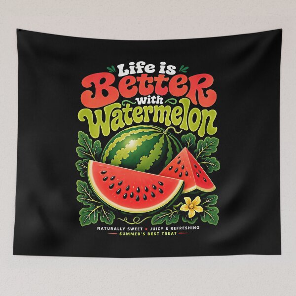 Item preview, Life Is Better With Watermelon Summer Fruit Retro Vintage Juicy Refreshing designed and sold by graphixpolash.