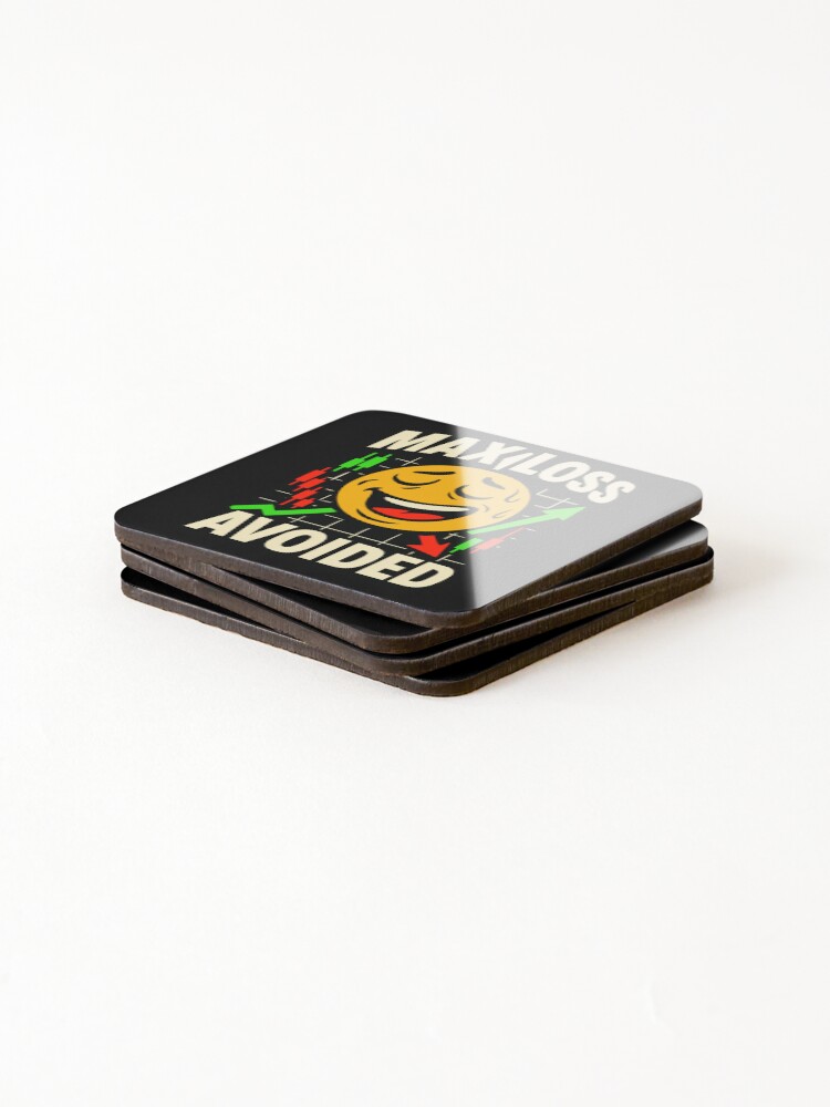 Thumbnail 4 of 5, Coasters (Set of 4), Max Loss Avoided - Smart Risk Management Forex Trader Design designed and sold by Riskt8ker.