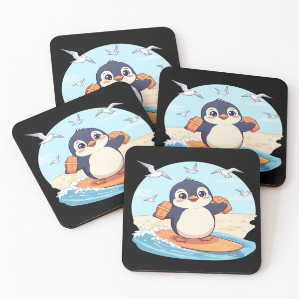 Item preview, Cute Penguin Surfing Kawaii designed and sold by DailySparks.